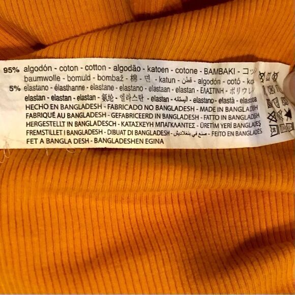 Zara Butterfly Sleeve Knit Cropped Top in Orange Women’s M - Picture 9 of 10